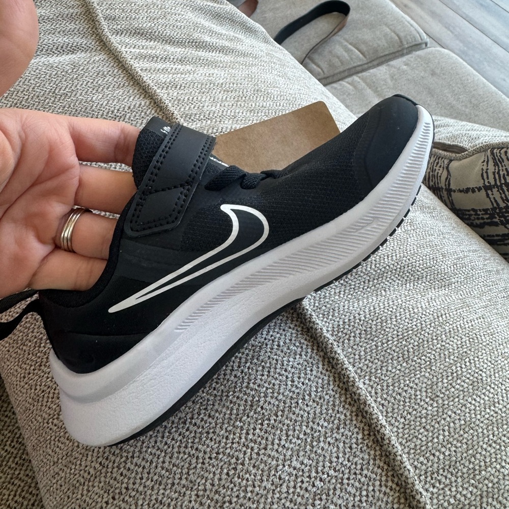 Nike Kids Black Sneakers with White Accents